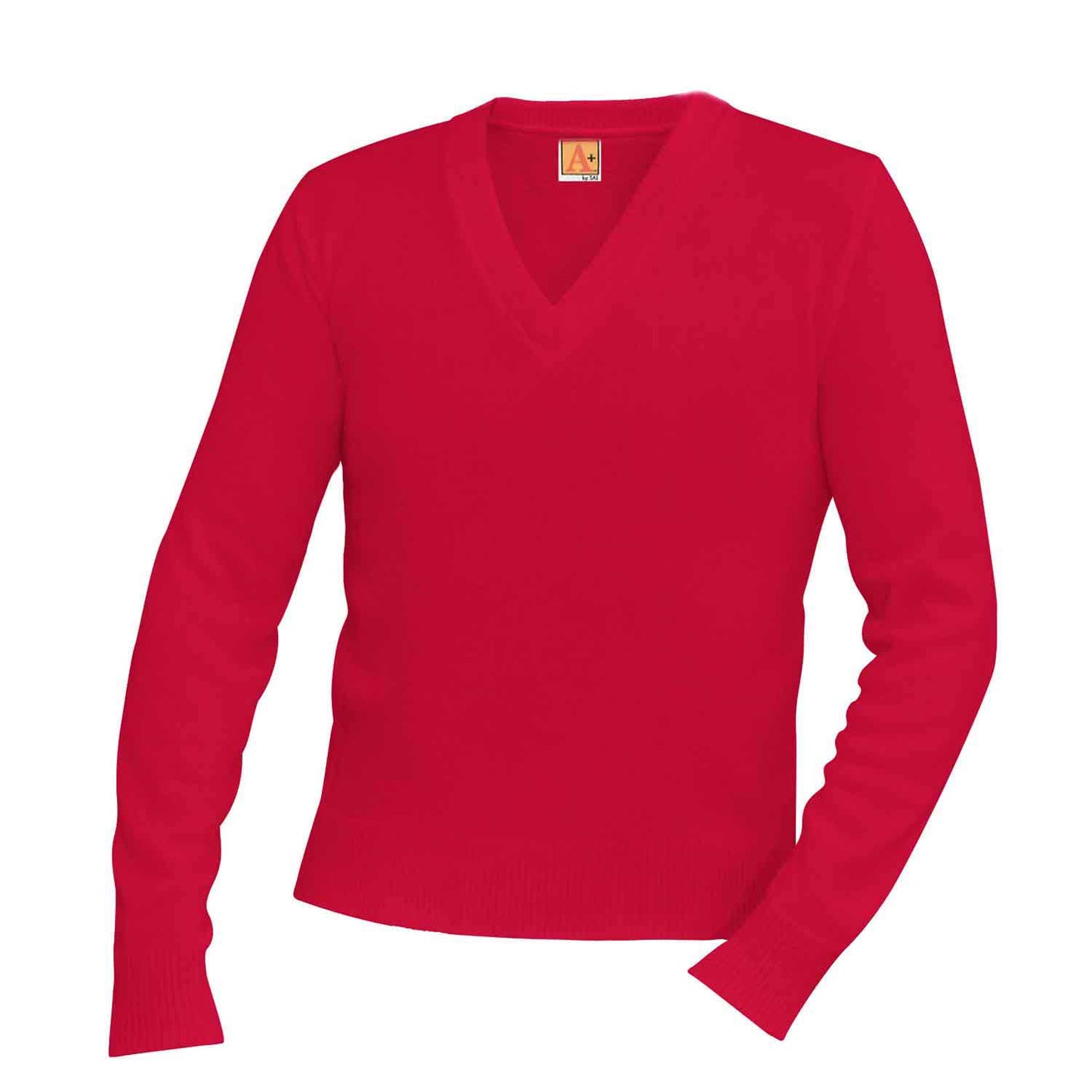 Unisex V-Neck Pullover Jersey Knit Sweater w/Logo - 1107