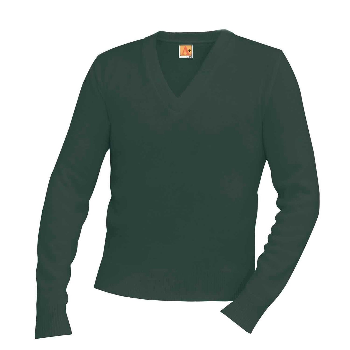 Unisex V-Neck Pullover Jersey Knit Sweater w/Logo - 1104