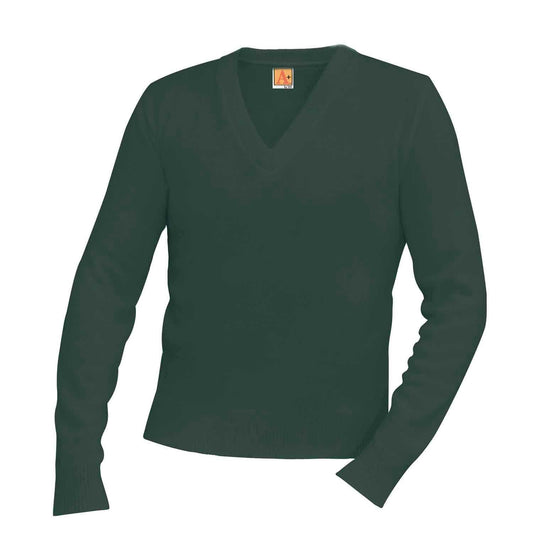 Unisex V-Neck Pullover Jersey Knit Sweater w/Logo - 1102