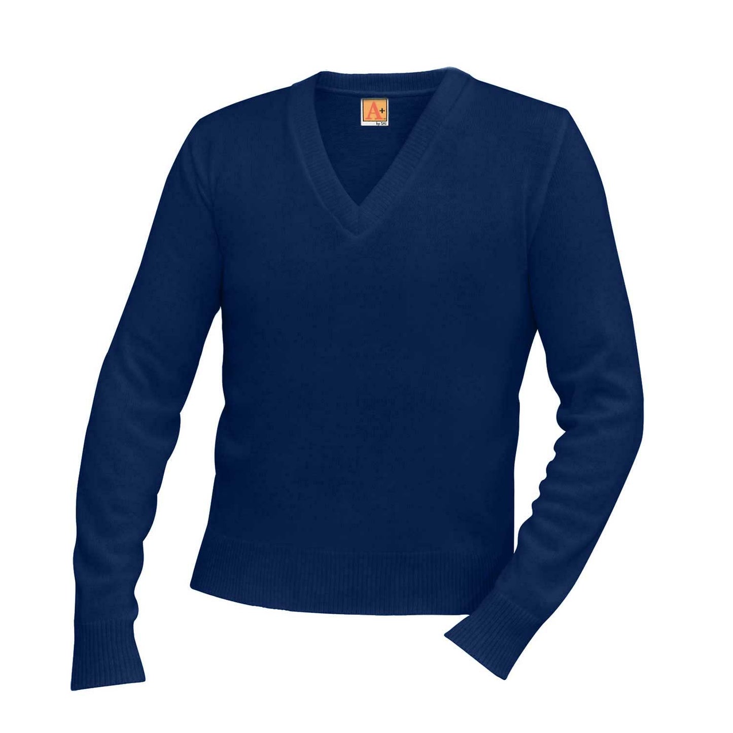 Unisex V-Neck Pullover Jersey Knit Sweater w/Logo - 1121