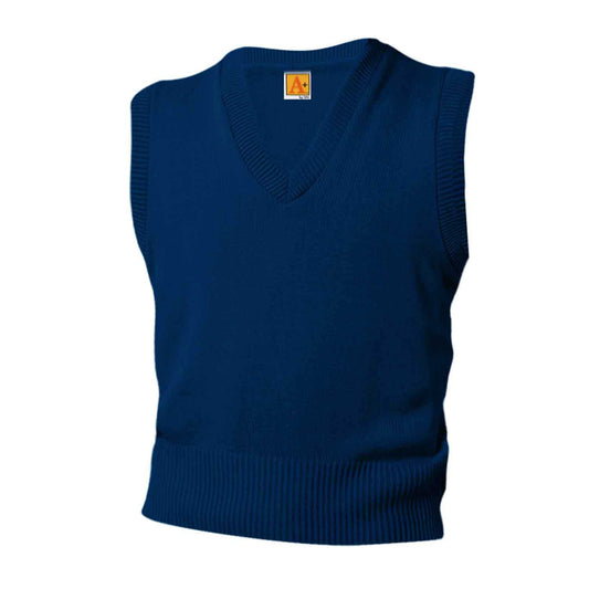 Unisex V-Neck Pullover Jersey Knit Sweater Vest w/Logo - 1101