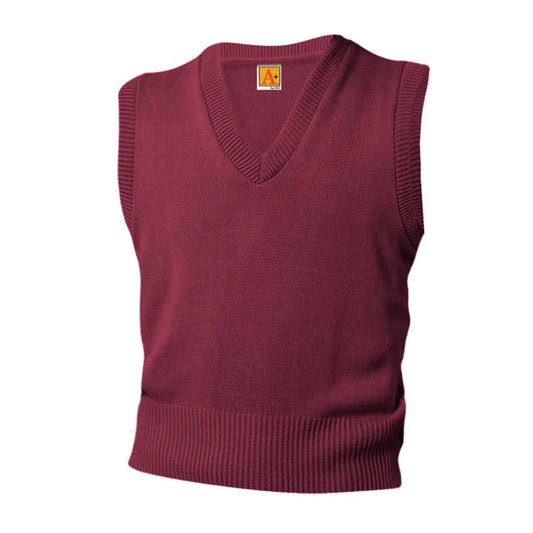 Unisex V-Neck Pullover Jersey Knit Sweater Vest w/Logo - 1100