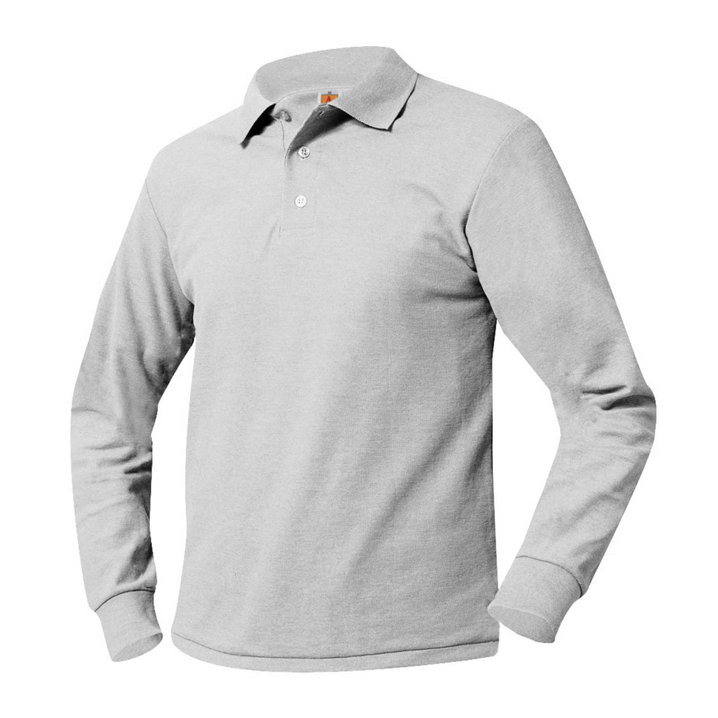 Unisex Pique Polo Shirt, Long Sleeves, Ribbed Cuffs w/Logo - 1112