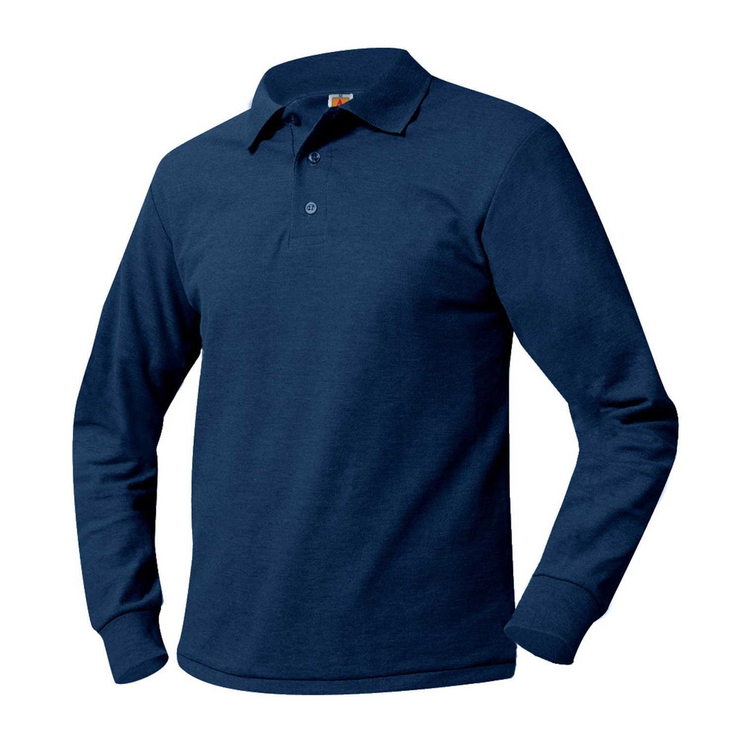 Unisex Pique Polo Shirt, Long Sleeves, Ribbed Cuffs w/Logo - 1101